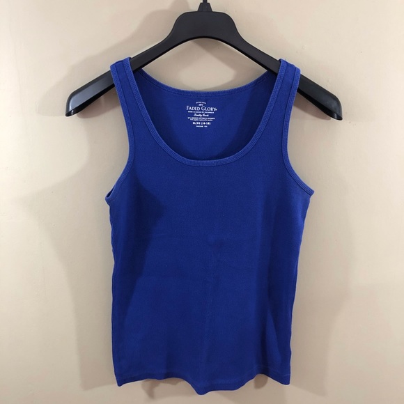royal blue ribbed tank top